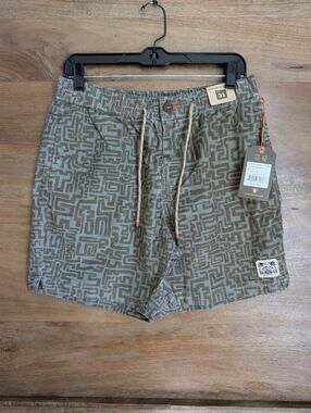 NWT Howler Bros Pressure Drop Cord Shorts Mens 31 Snake Maze Agave Drawstring